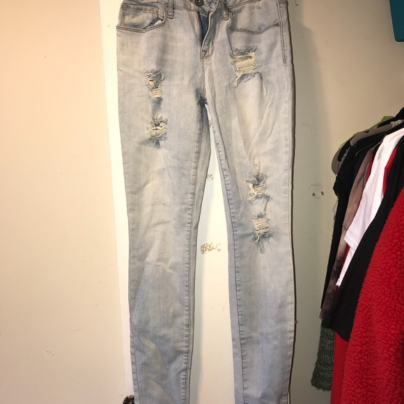 Pacsun light-wash lowrise distressed jeans US5 - Picture 2 of 2